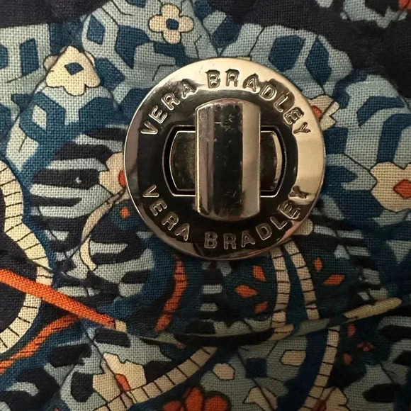 Vera Bradley orange and blue patterned twist lock wallet wristlet - Picture 6 of 6